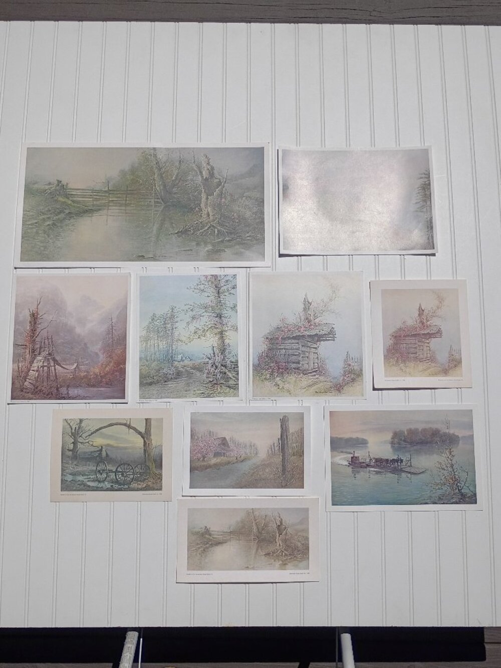 LOT OF 10 Hampton House Original Art Prints Ben Hampton Cabin Country Rose Vtg